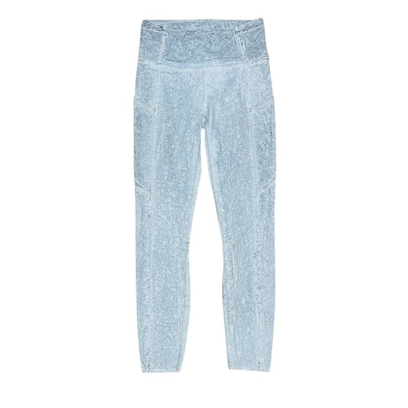 Lululemon Fast and Free Tight 25" *Nulux in City Grit White Blue Fog - size 6 - Picture 5 of 11